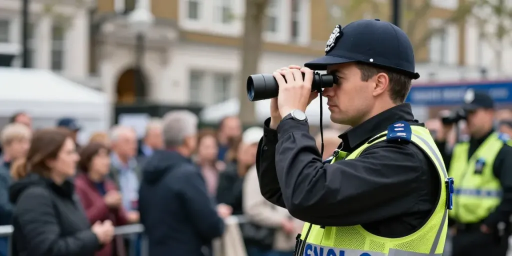 Security Guards ensuring safety at a London event, trusted local services.